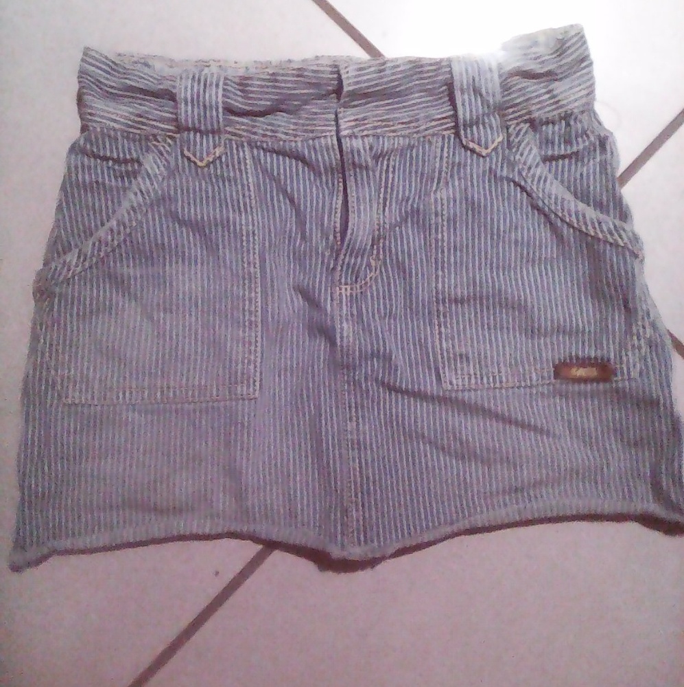 YES girls striped mini jean skirt